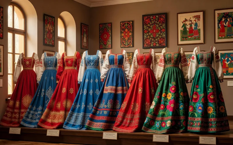 Femme en costume traditionnel russe - heritage vestimentaire de la Rus de Kiev