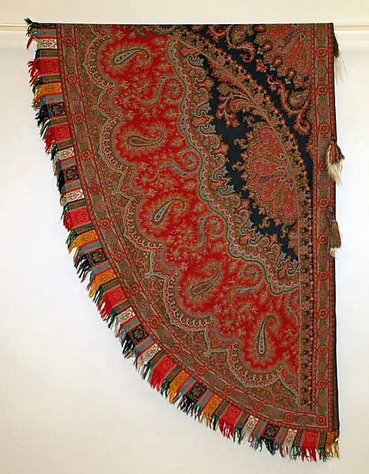Chale ecossais de Paisley, 1856 - Imitation des motifs du Cachemire en coton et soie